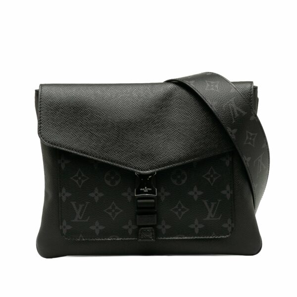 Black LV Taigarama Outdoor Flap Messenger Crossbody Bag