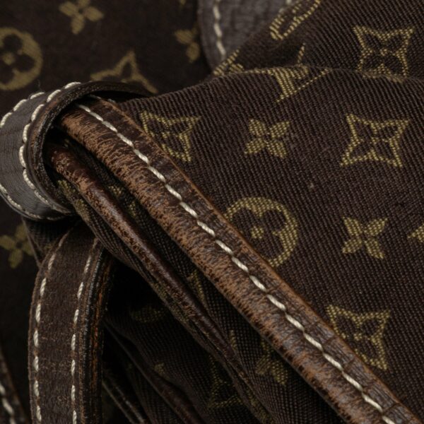 Brown LV Monogram Mini Lin Saumur 30 Crossbody Bag - Image 8