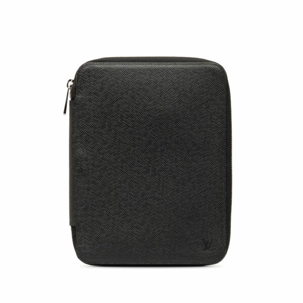 Black LV Taiga Document Case Clutch Bag