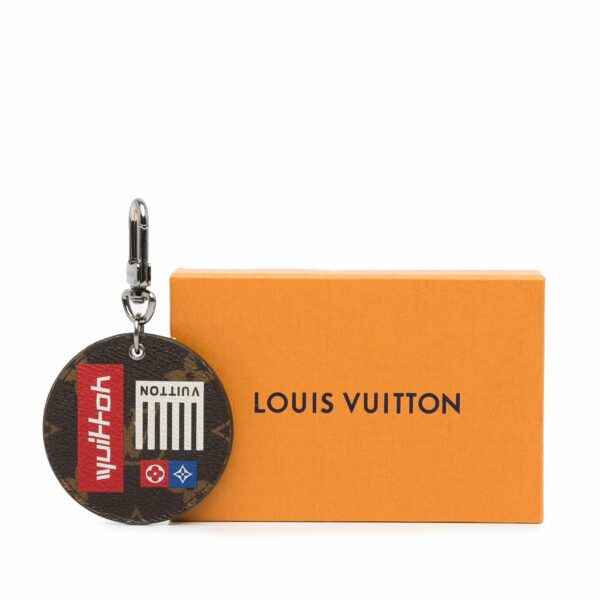 Brown LV Monogram Illustre Logos Bag Charm Key Chain - Image 12