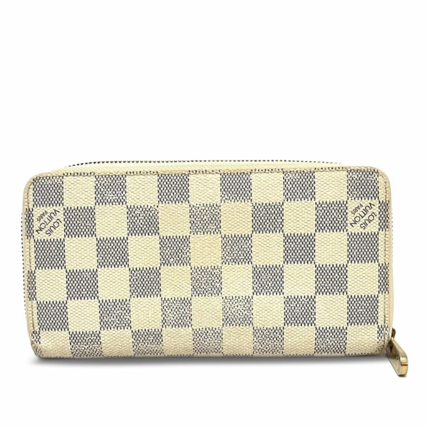 White LV Damier Azur Zippy Wallet - Image 2