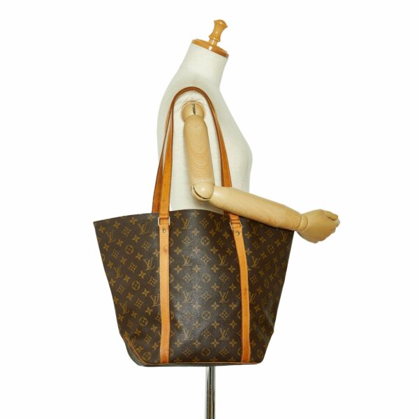 Brown LV Monogram Sac Shopping Tote Bag - Image 9