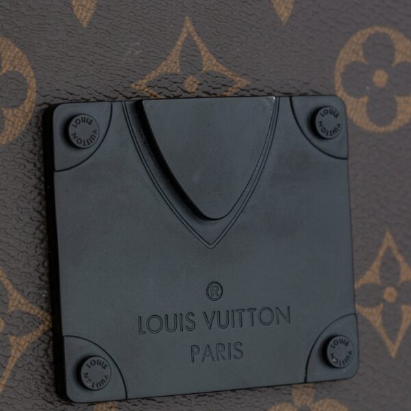 Brown LV Monogram Macassar S Lock A4 Pouch Clutch Bag - Image 7