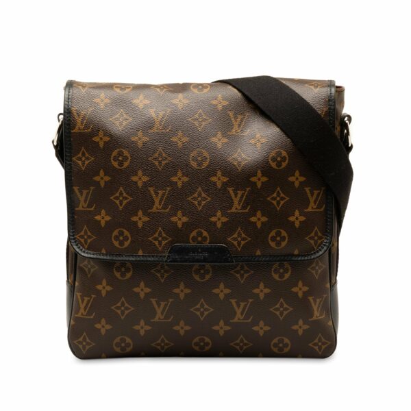 Brown LV Monogram Macassar Bass MM Crossbody Bag