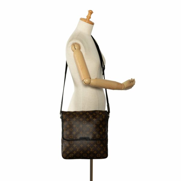 Brown LV Monogram Macassar Bass MM Crossbody Bag - Image 12