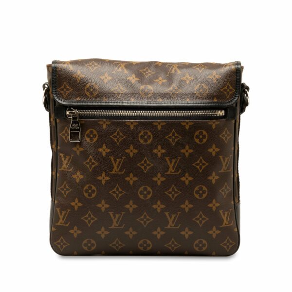 Brown LV Monogram Macassar Bass MM Crossbody Bag - Image 3