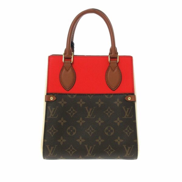 Brown LV Monogram Fold Tote PM Satchel - Image 3