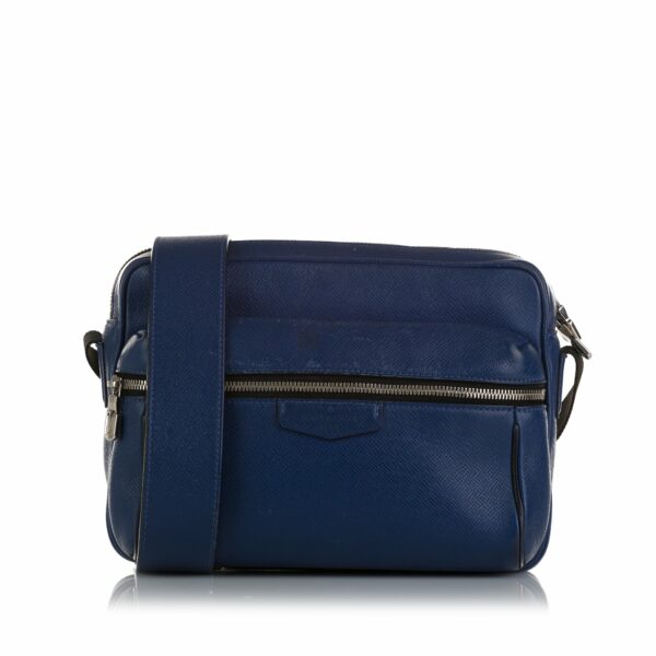 Blue LV Taiga Outdoor Messenger PM Crossbody Bag