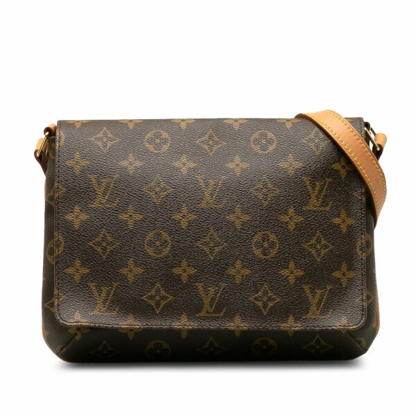 Brown LV Monogram Musette Tango Short Strap Shoulder Bag