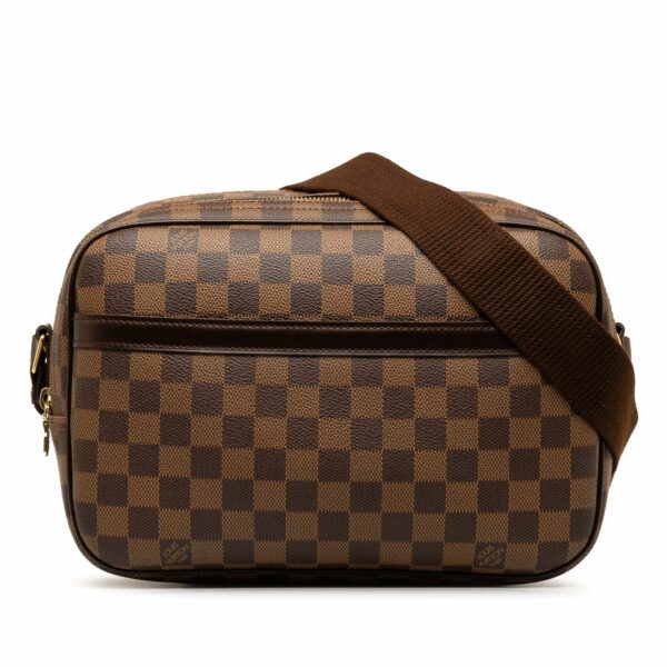 Brown LV Damier Ebene Reporter PM Crossbody Bag