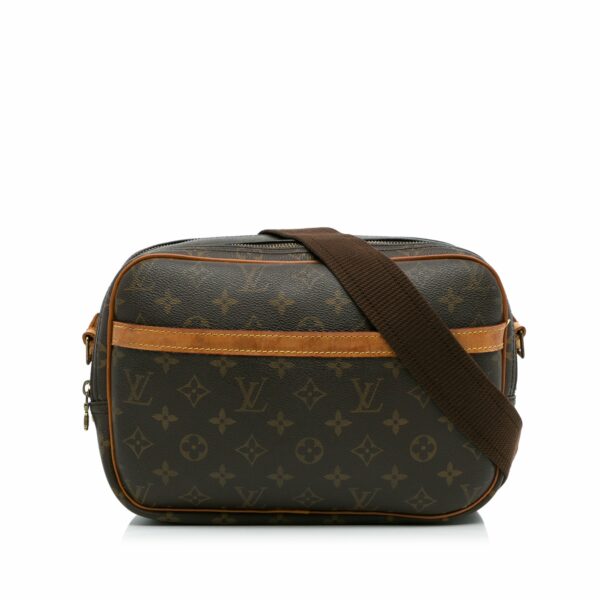 Brown LV Monogram Reporter PM Crossbody Bag