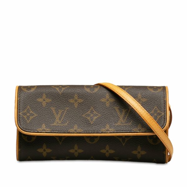 Brown LV Monogram Pochette Twin PM Crossbody Bag