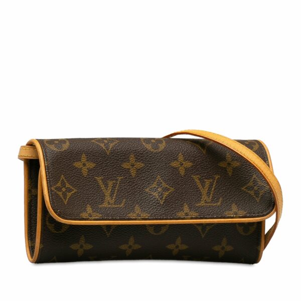 Brown LV Monogram Pochette Twin PM Crossbody Bag - Image 2