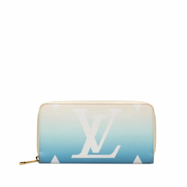 Blue LV Monogram Giant By The Pool Zippy Wallet