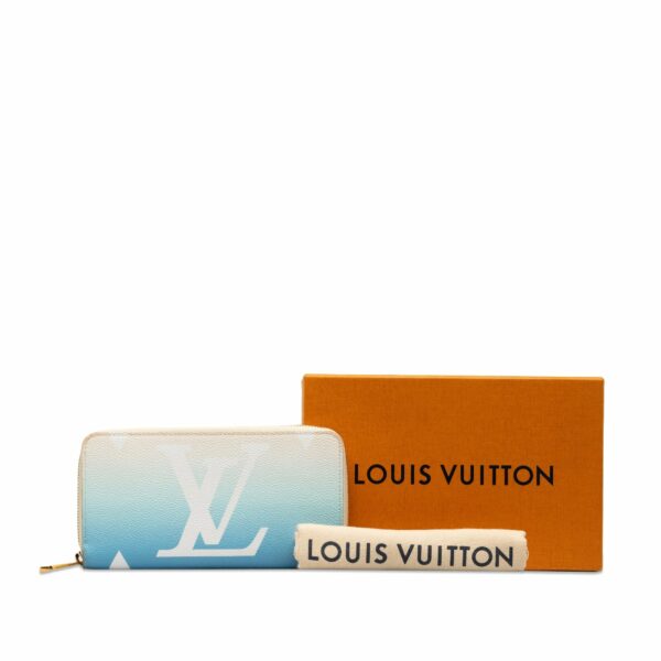 Blue LV Monogram Giant By The Pool Zippy Wallet - Image 12