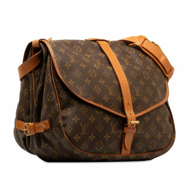 Brown LV Monogram Saumur 35 Crossbody Bag - Image 2