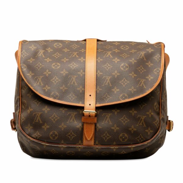 Brown LV Monogram Saumur 35 Crossbody Bag - Image 3