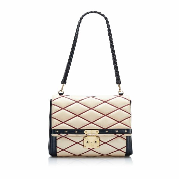 Beige LV Malletage Pochette Flap Bag