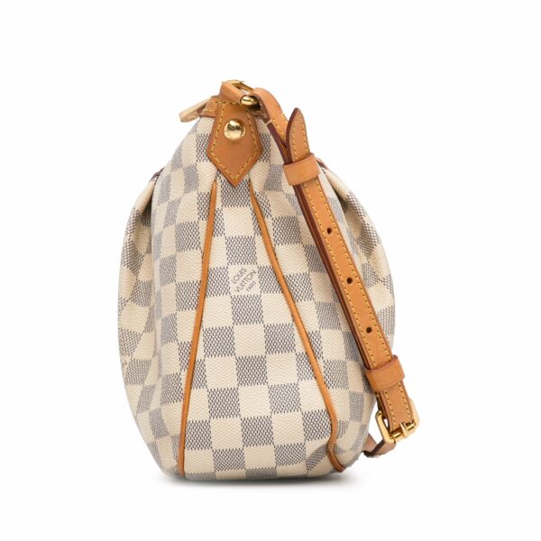 White LV Damier Azur Siracusa PM Crossbody Bag - Image 3