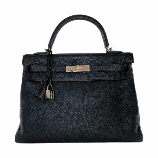 HM Kelly 32 Black Togo Palladium Hardware