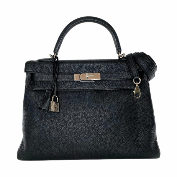 HM Kelly 32 Black Togo Palladium Hardware - Image 2