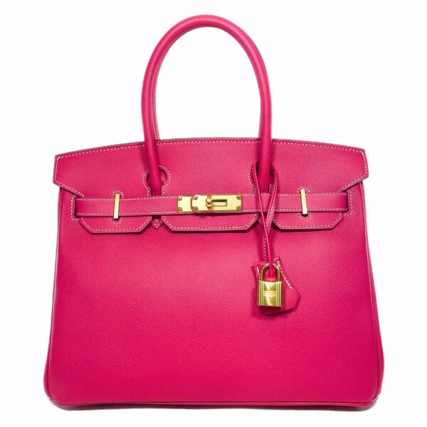 HM Birkin 30 Rose Tyrien Epsom Gold Hardware