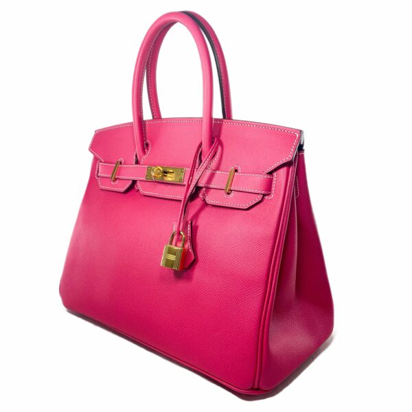 HM Birkin 30 Rose Tyrien Epsom Gold Hardware - Image 3