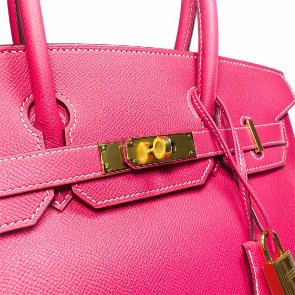 HM Birkin 30 Rose Tyrien Epsom Gold Hardware - Image 11