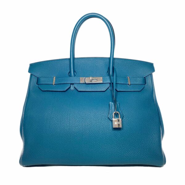 HM Birkin 35 Colvert Togo Palladium Hardware