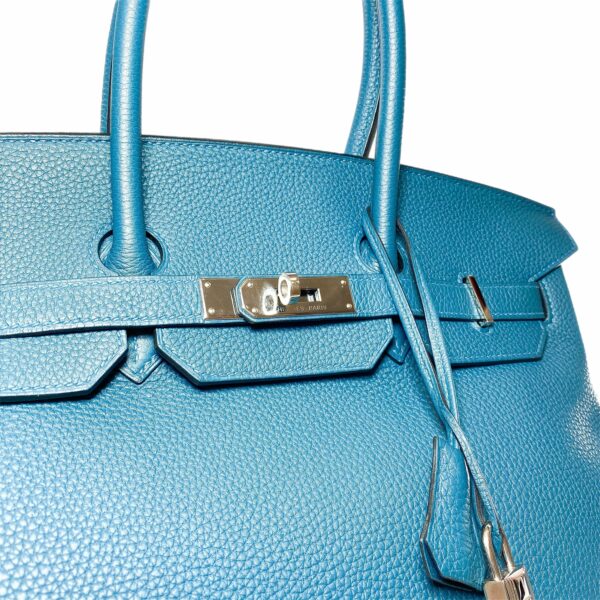 HM Birkin 35 Colvert Togo Palladium Hardware - Image 10