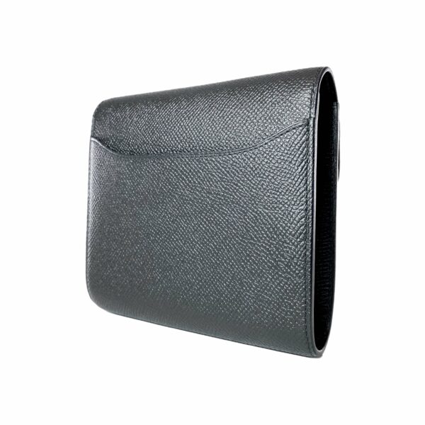 HM Constance Compact Wallet Black Epsom Rose Gold Hardware - Image 4