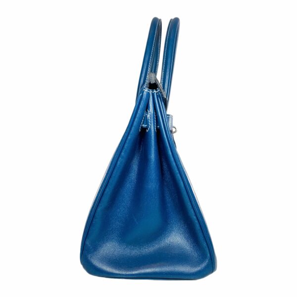 HM Birkin 30 Blue Thalassa Box Palladium Hardware - Image 5