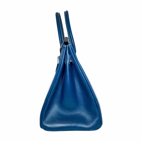 HM Birkin 30 Blue Thalassa Box Palladium Hardware - Image 6