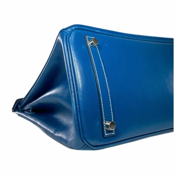 HM Birkin 30 Blue Thalassa Box Palladium Hardware - Image 8