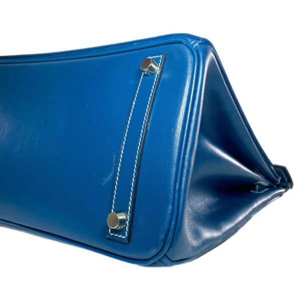 HM Birkin 30 Blue Thalassa Box Palladium Hardware - Image 9