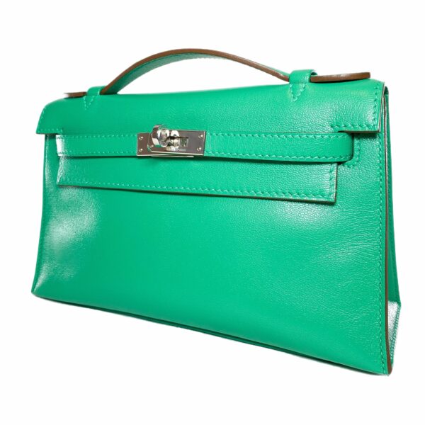 HM Kelly Pochette Menthe Chamkila Palladium Hardware - Image 3