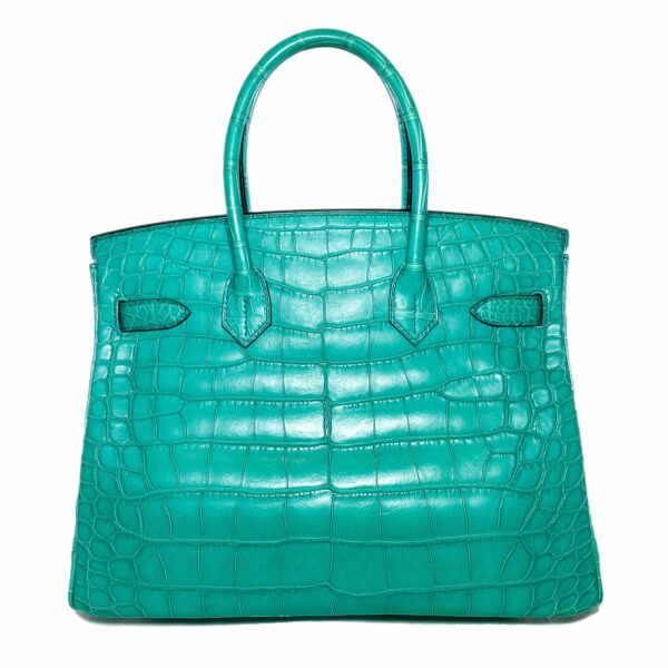 HM Birkin 30 Blue Paon Matte Alligator Gold Hardware - Image 2