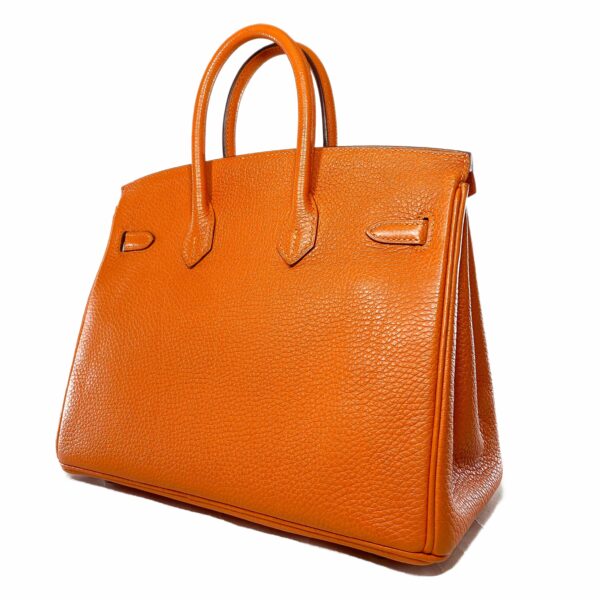 HM Birkin 25 Orange Togo Palladium Hardware - Image 4