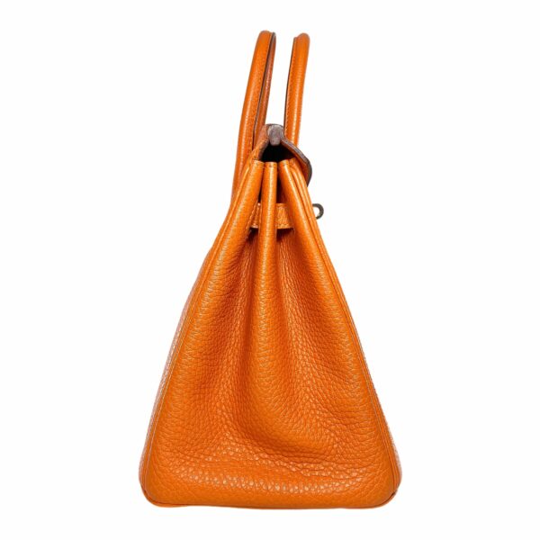 HM Birkin 25 Orange Togo Palladium Hardware - Image 5