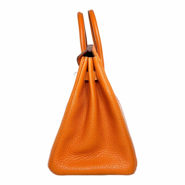 HM Birkin 25 Orange Togo Palladium Hardware - Image 6