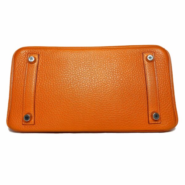 HM Birkin 25 Orange Togo Palladium Hardware - Image 7