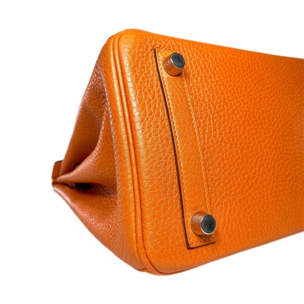 HM Birkin 25 Orange Togo Palladium Hardware - Image 8