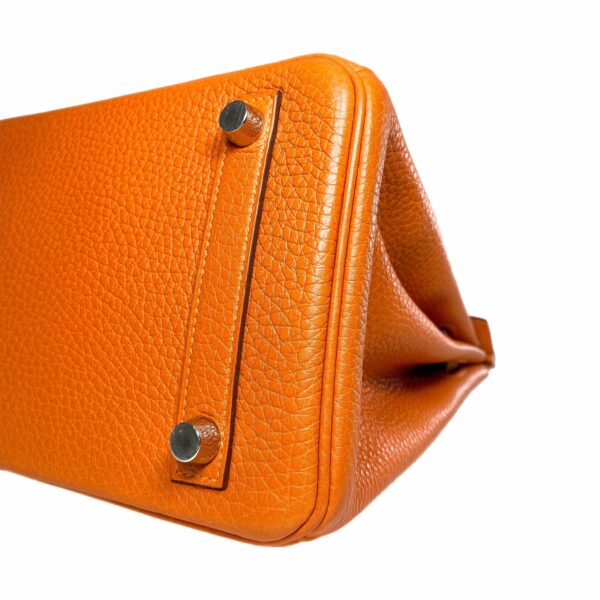 HM Birkin 25 Orange Togo Palladium Hardware - Image 9