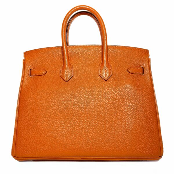 HM Birkin 25 Orange Togo Palladium Hardware - Image 2