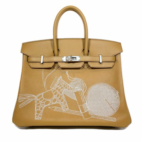 HM Biscuit Birkin 25 In & Out Swift Palladium Hardware