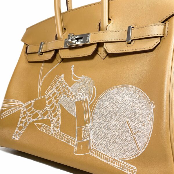 HM Biscuit Birkin 25 In & Out Swift Palladium Hardware - Image 12