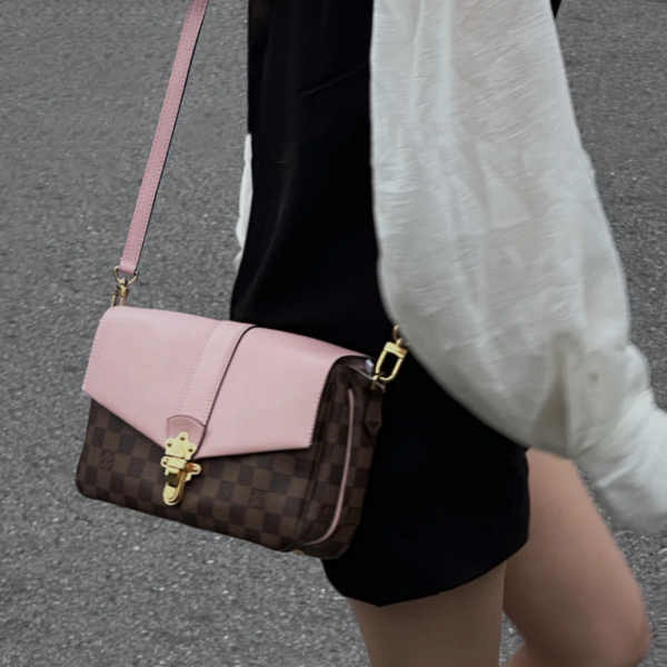 LV Pink Clapton Crossbody Bag Damier and Leather PM - Image 4