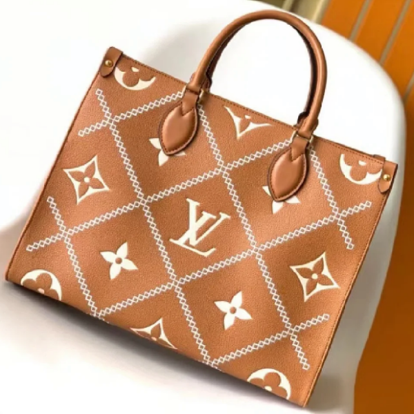 LV OnTheGo Monogram Empreinte Giant Broderies MM Tote Bag