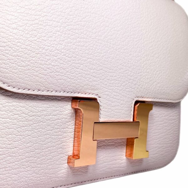 HM Constance 18 Mauve Pale Chevre Rose Gold Hardware - Image 12