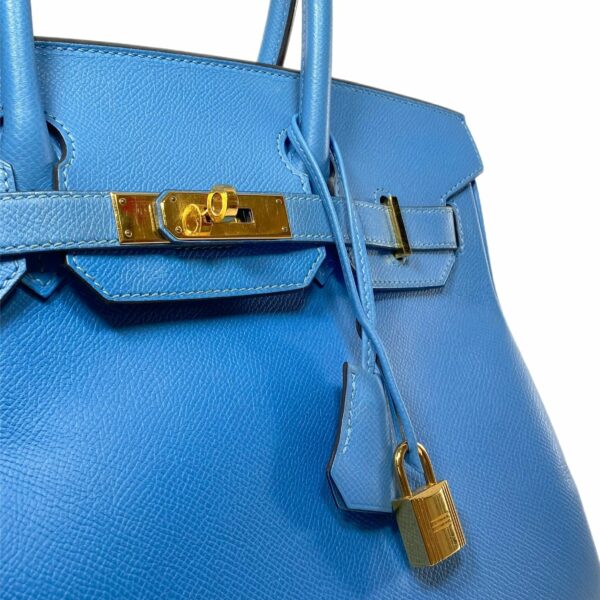 HM Birkin 30 Bleu Paradis Epsom Gold Hardware - Image 11